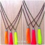 bali bead necklaces tassels pendant chrome caps silver 3color